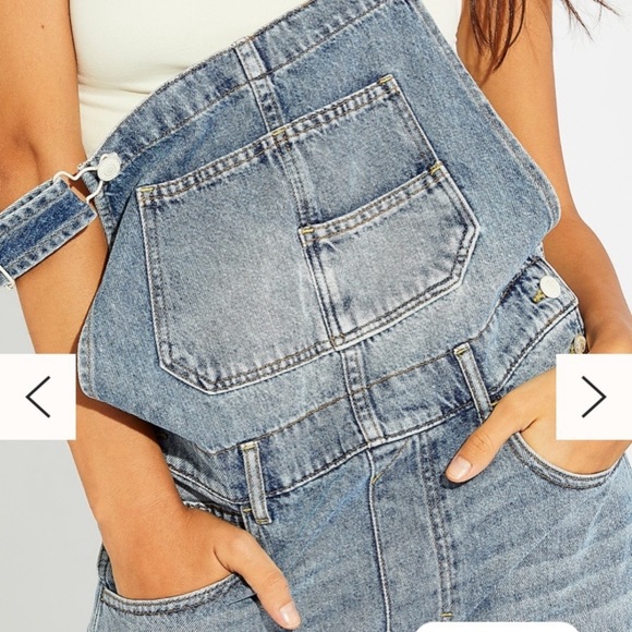 COPY - DISTRESSED LOOK BLUE OVERALLS - Picture 2 of 16